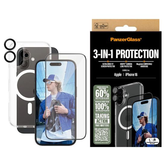 Billede af Panzerglass Apple iPhone 16 3i1 pakke
