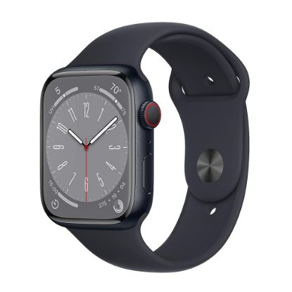 Billede af Apple Watch Series 8 GPS + Cellular 45mm Midnight Aluminium Case med Midnight Sport Band