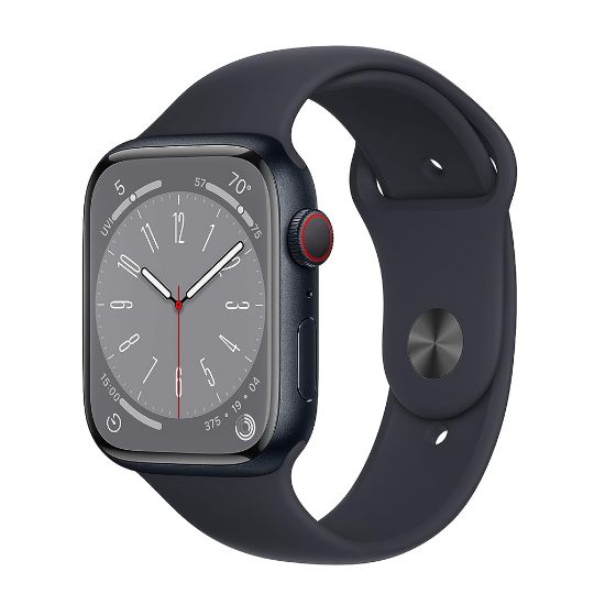 Billede af Apple Watch Series 8 GPS + Cellular 45mm Midnight Aluminium Case med Midnight Sport Band
