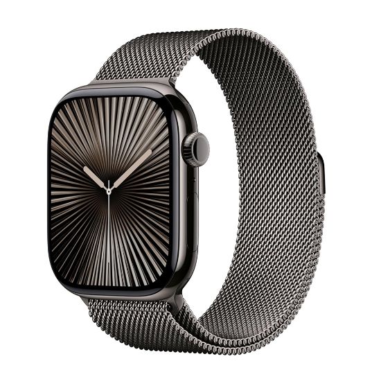 Billede af Apple Watch Series 10 GPS + Cellular 46mm Slate Titanium Case with Slate Milanese Loop - M/L