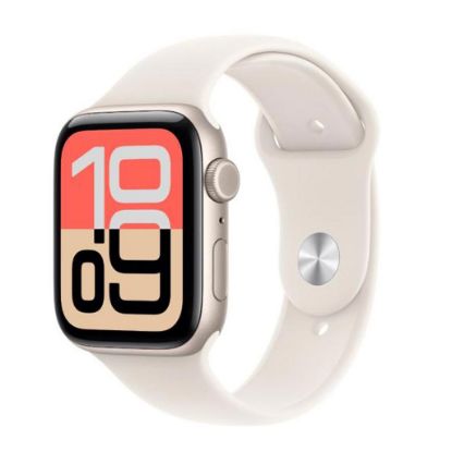 Billede af Apple Watch SE 3 GPS + Cellular 44mm Starlight Aluminium Case with Starlight Sport Band - M/L