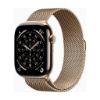 Billede af Apple Watch Series 11 GPS + Cellular 46mm Gold Titanium Case with Gold Milanese Loop - M/L