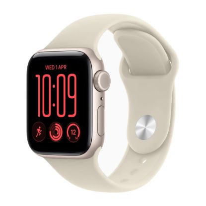 Billede af Apple Watch SE 3 GPS + Cellular 40mm Starlight Aluminium Case with Sand Sport Band - M/L