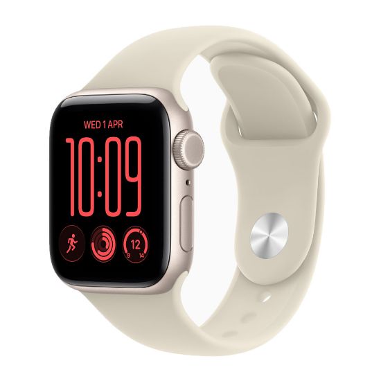 Billede af Apple Watch SE 3 GPS + Cellular 40mm Starlight Aluminium Case with Sand Sport Band - M/L