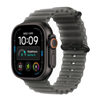 Billede af Apple Watch Ultra 4 GPS + Cellular 49mm Black Titanium Case with Translucent Black Ocean Band