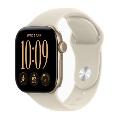 Billede af Apple Watch Series 12 GPS + Cellular 42mm Light Gold Aluminium Case with Sand Sport Band - S/M